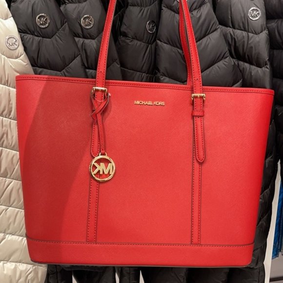 Michael Kors Jet Set Travel Large Top Zip Tote Leather - Picture 10 of 16